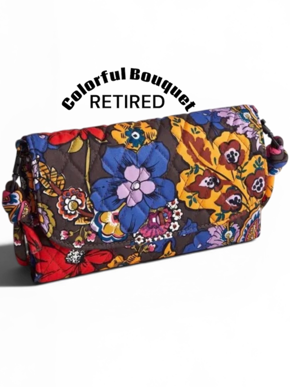 VERA BRADLEY WILDWOOD WALLET CROSSBODY COLORFUL BOUQUET